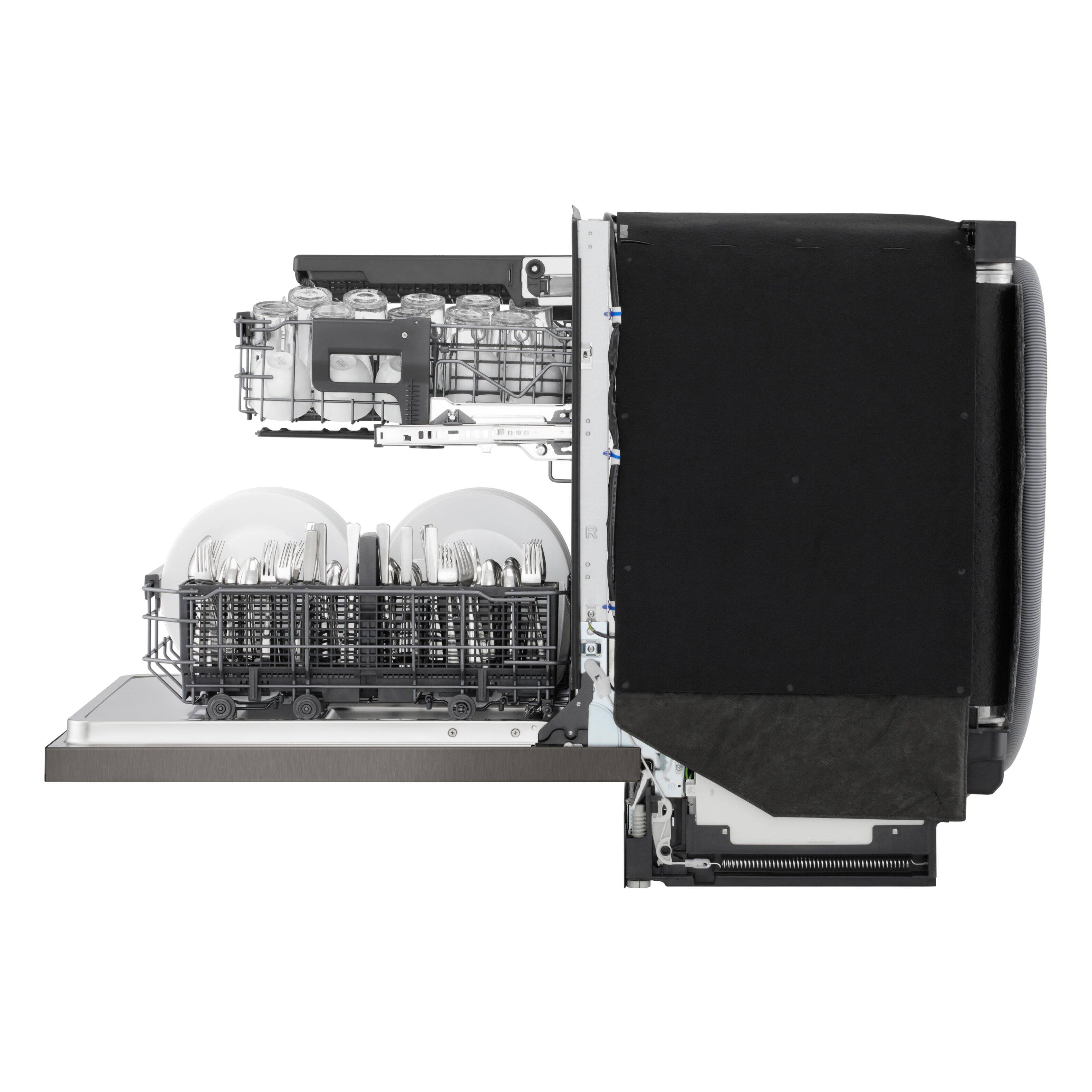 Alt View 23. LG - FlushFit 24" Top Control Smart Built-In Stainless Steel Tub Dishwasher with 3rd Rack, 1-Hour Wash & Dry Cycle and 42dBA - Black Stainless Steel.