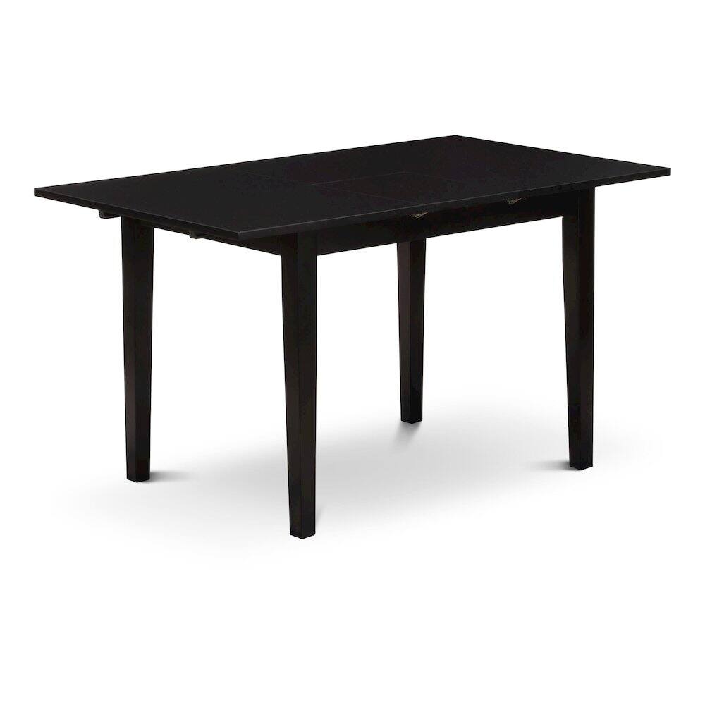 Left. East West Furniture - NFDL3-BLK-W - 3-Piece Kitchen Dining Room Set- 2 Modern Dining Chairs with Wooden Seat and Slatted Chair Back - - Black.