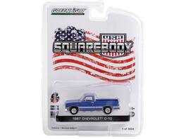 Greenlight - 1987 Chevrolet C-10 Pickup Truck "Squarebody USA" Limited Edition to 3024 pieces Worldwide 1/64 - Blue