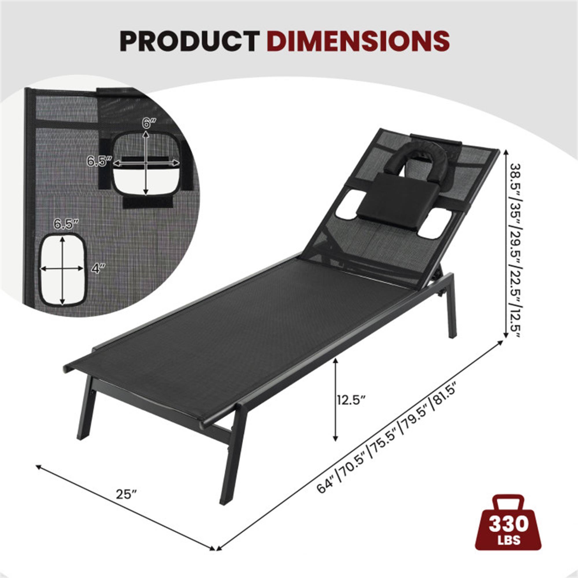 PRODUCT DIMENSIONS

- 6" x 6.5" x 6.5" x 4"
- 25"
- 38.5"/35"/29.5"/22.5"/12.5"
- 12.5"
- 81.5"/79.5"/64"/70.5"/75.5"/79.5"/81.5"
- 64"/70.5"/75.5"
- 330 LBS