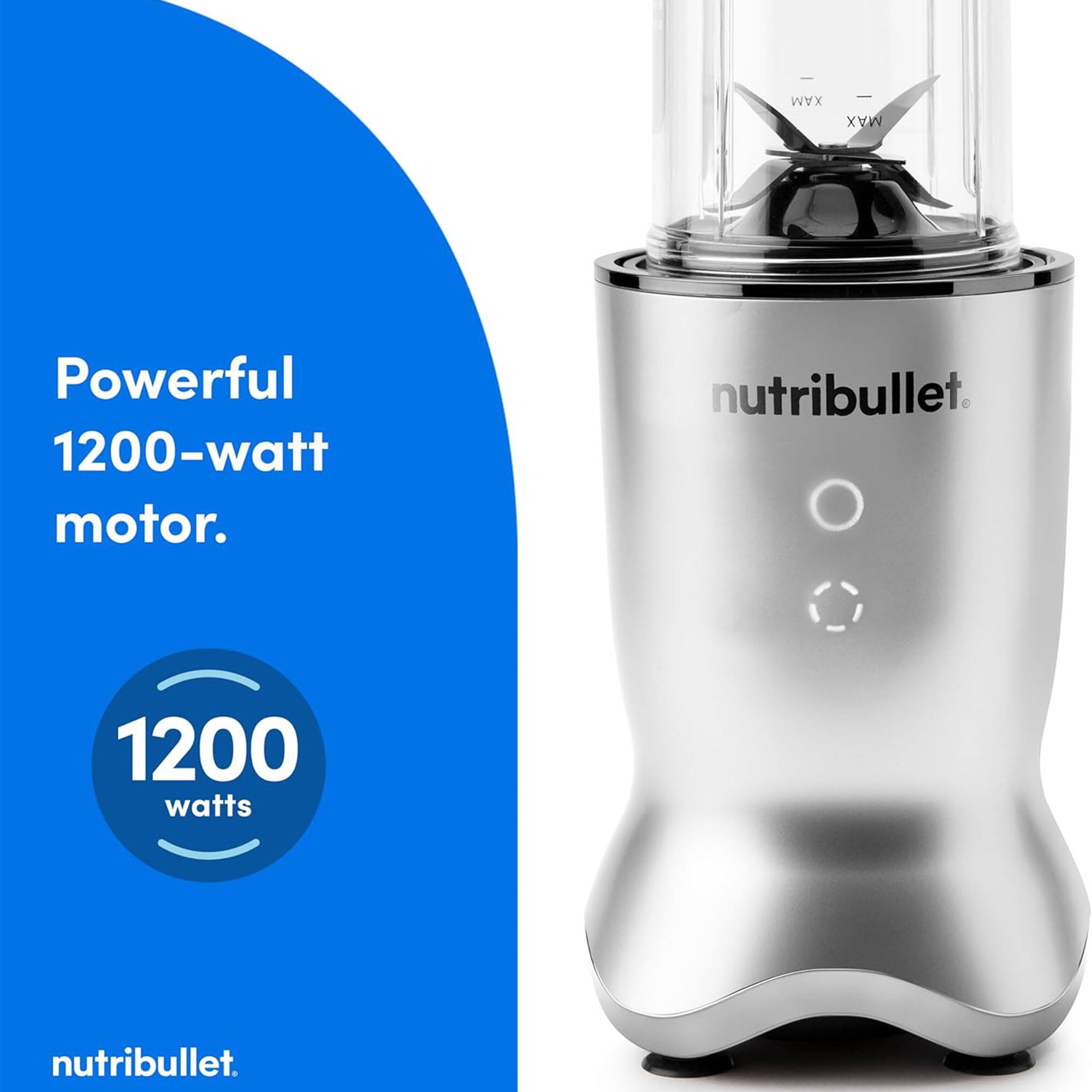 Powerful 1200-watt motor.  
nutribullet 1200 watts  
nutribullet.