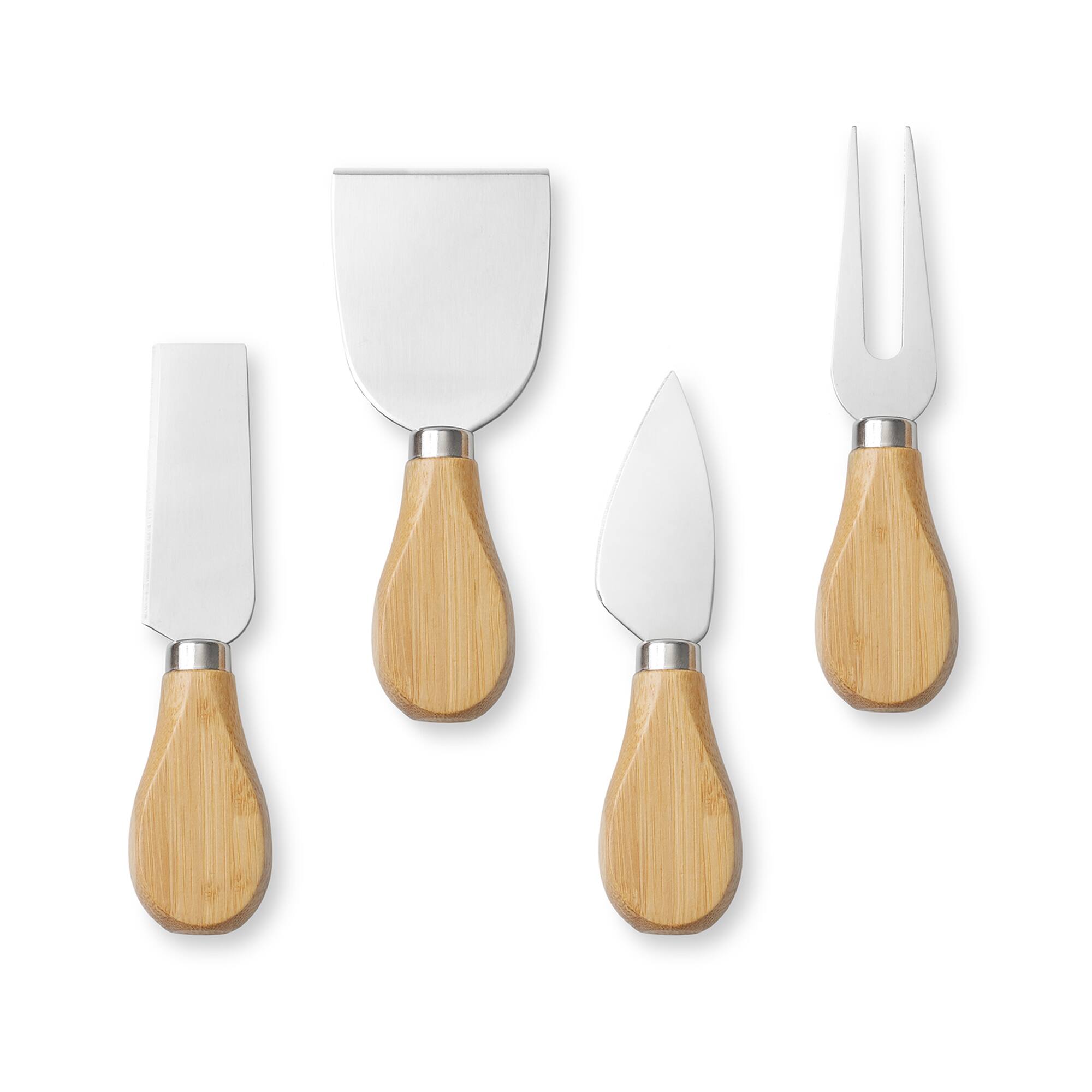 Alt View 4. Casafield - Bamboo Cheese Board Gift Set with 2 Trays and 4 Knives - Natural.