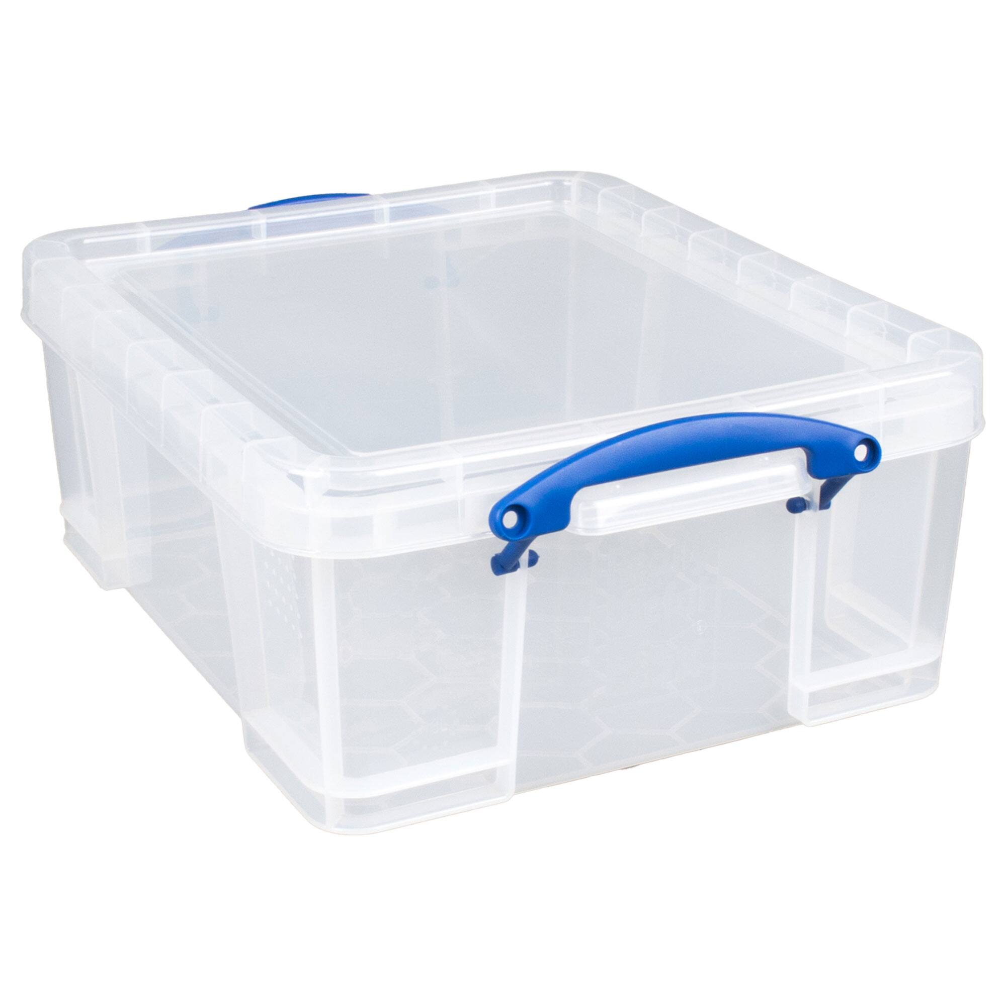 Alt View 5. Really Useful Box - Really Useful Box 17L Storage Container with Lid and Clip Lock Handles (10 Pack) - Clear.