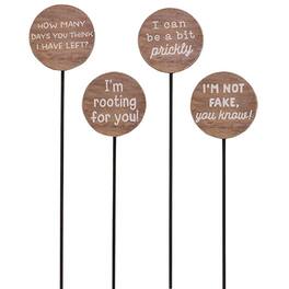 BreeBe - I'm Rooting For You Houseplant Poke 4 Asstd - Black, Brown