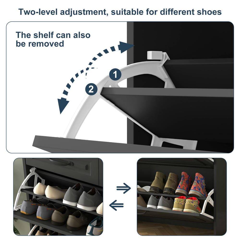 Two-level adjustment, suitable for different shoes

The shelf can also be removed

1. Two-level adjustment, suitable for different shoes
2. The shelf can also be removed