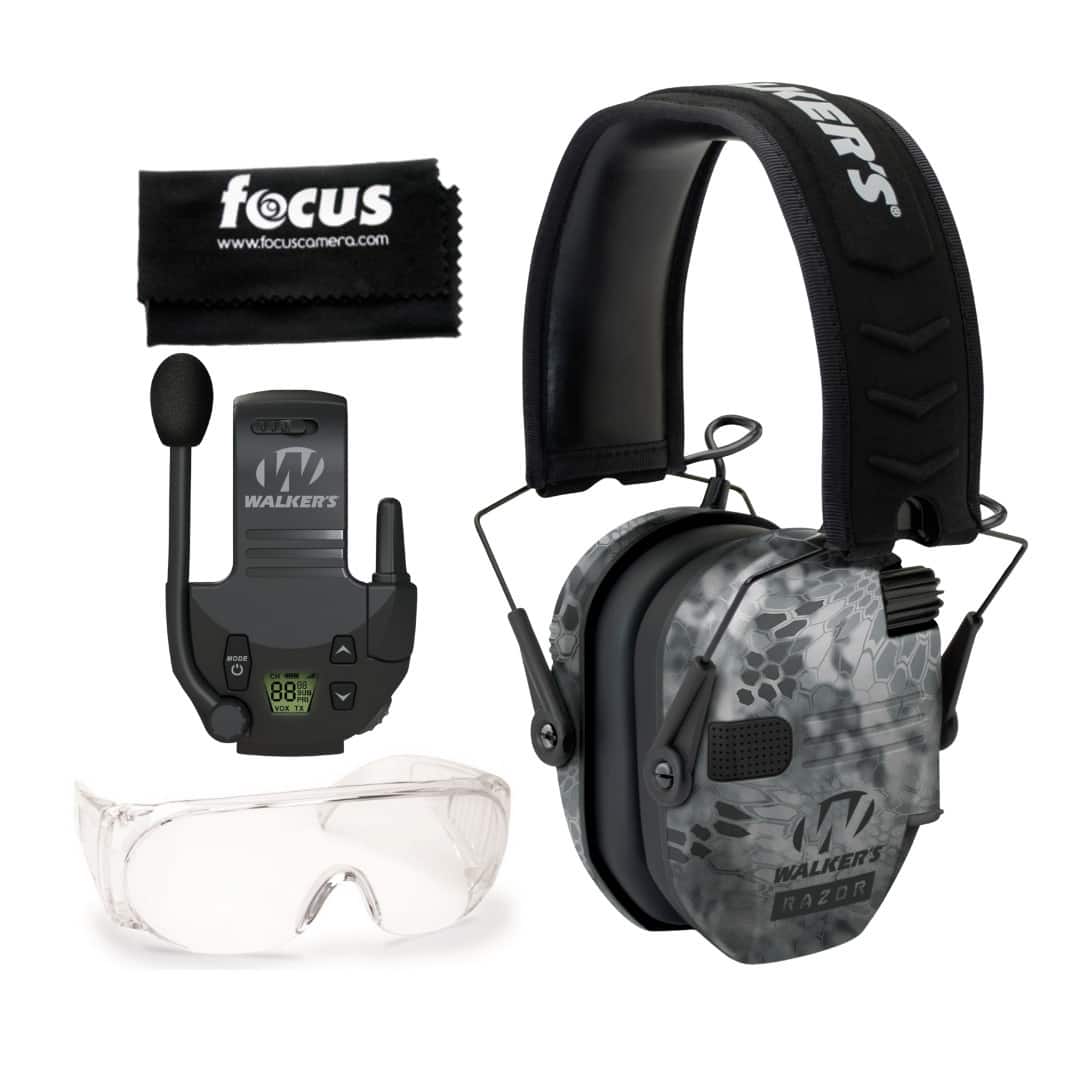 Walker’s - Walker's Razor Digital Ear Muffs (Raid Kryptek) Bundle with Accessories - Kryptek Camo