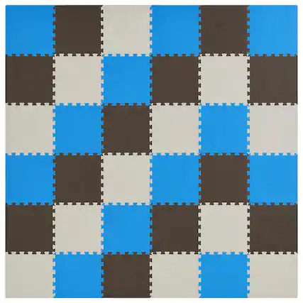 Front. BalanceFrom Fitness - BalanceFrom Fitness 36 Tile Thick Interlocking Puzzle Foam Exercise Play Mat - Multicolor.