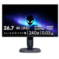 Alienware - AW2725Q 27" QD-OLED 4K UHD 240Hz 0.03-ms FreeSync and G-SYNC Gaming Monitor with HDR (HDMI, DisplayPort) - Black - Front_Zoom
