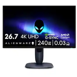 Alienware - AW2725Q 27" QD-OLED 4K UHD 240Hz 0.03-ms FreeSync and G-SYNC Gaming Monitor with HDR (HDMI, DisplayPort) - Black