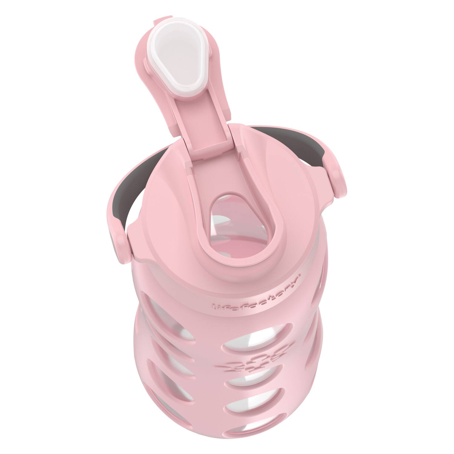 Alt View 2. Lifefactory - Lifefactory Lg4321mdr4 22-oz. Glass Water Bottle With Active Flip Cap And Protective Silicone Sleeve (desert Rose) - pink.