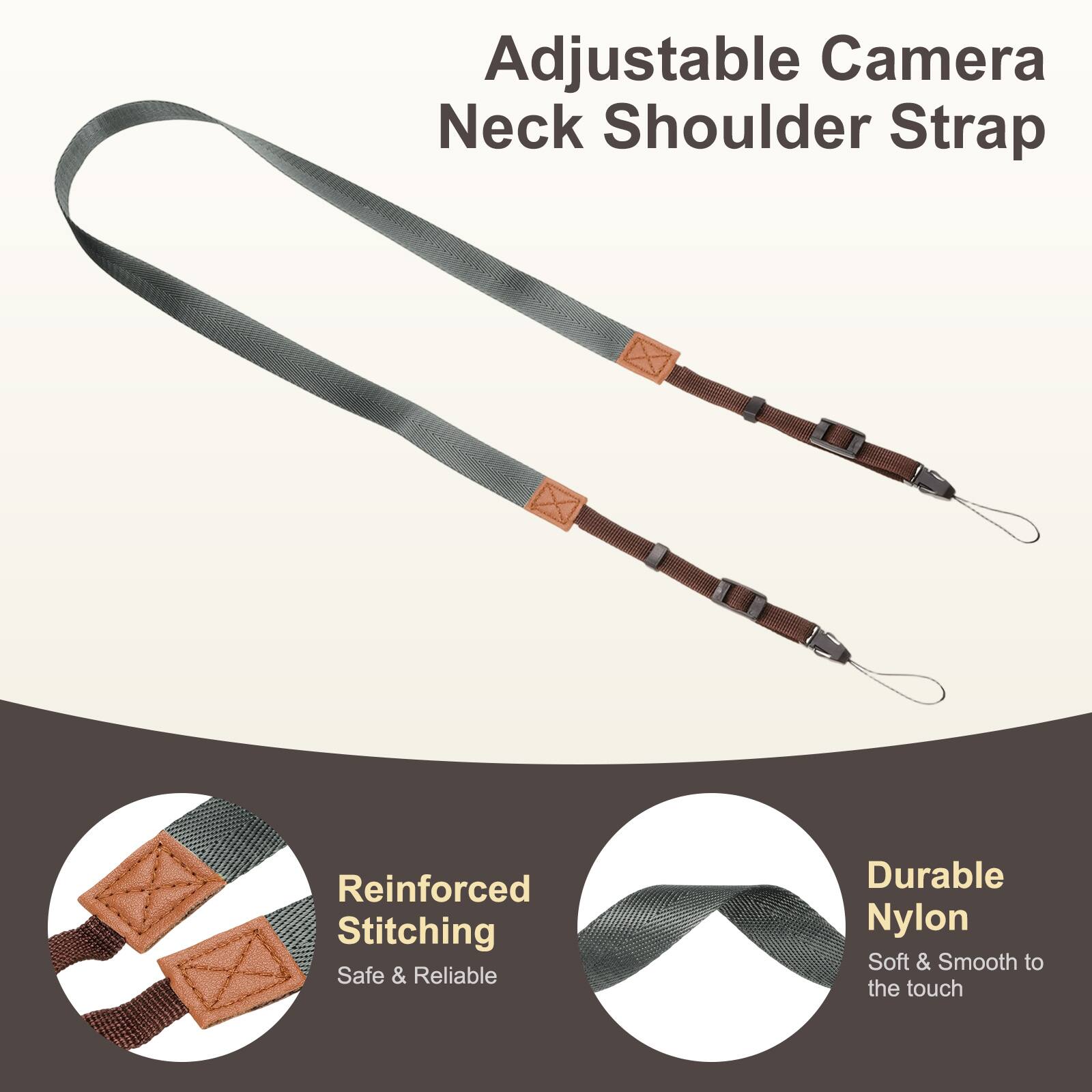 Adjustable Camera Neck Shoulder Strap

Reinforced Stitching
Safe & Reliable

Durable Nylon
Soft & Smooth to the touch