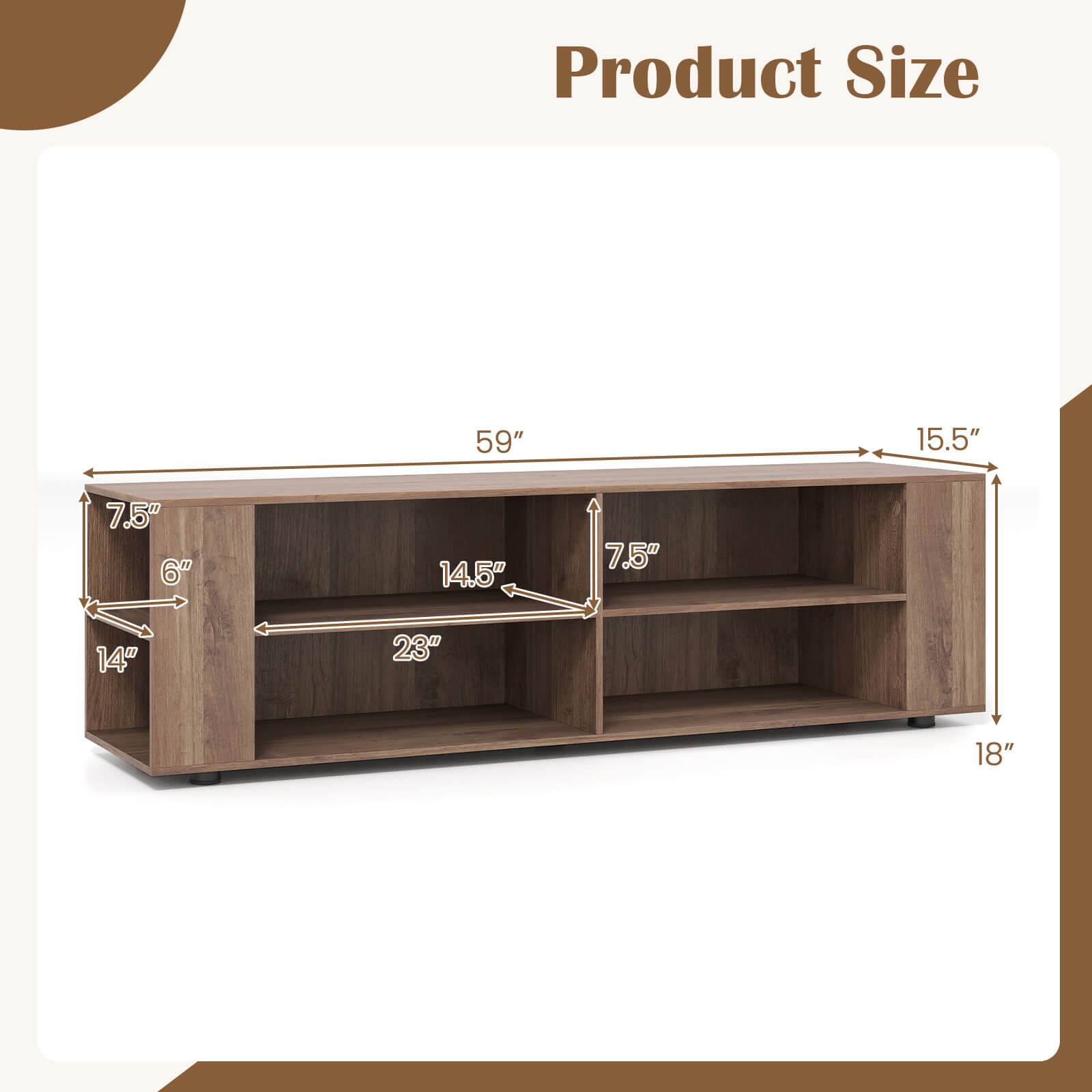 Product Size: 59" x 15.5" x 7.5" x 6" x 14.5" x 7.5" x 14" x 23" x 18"