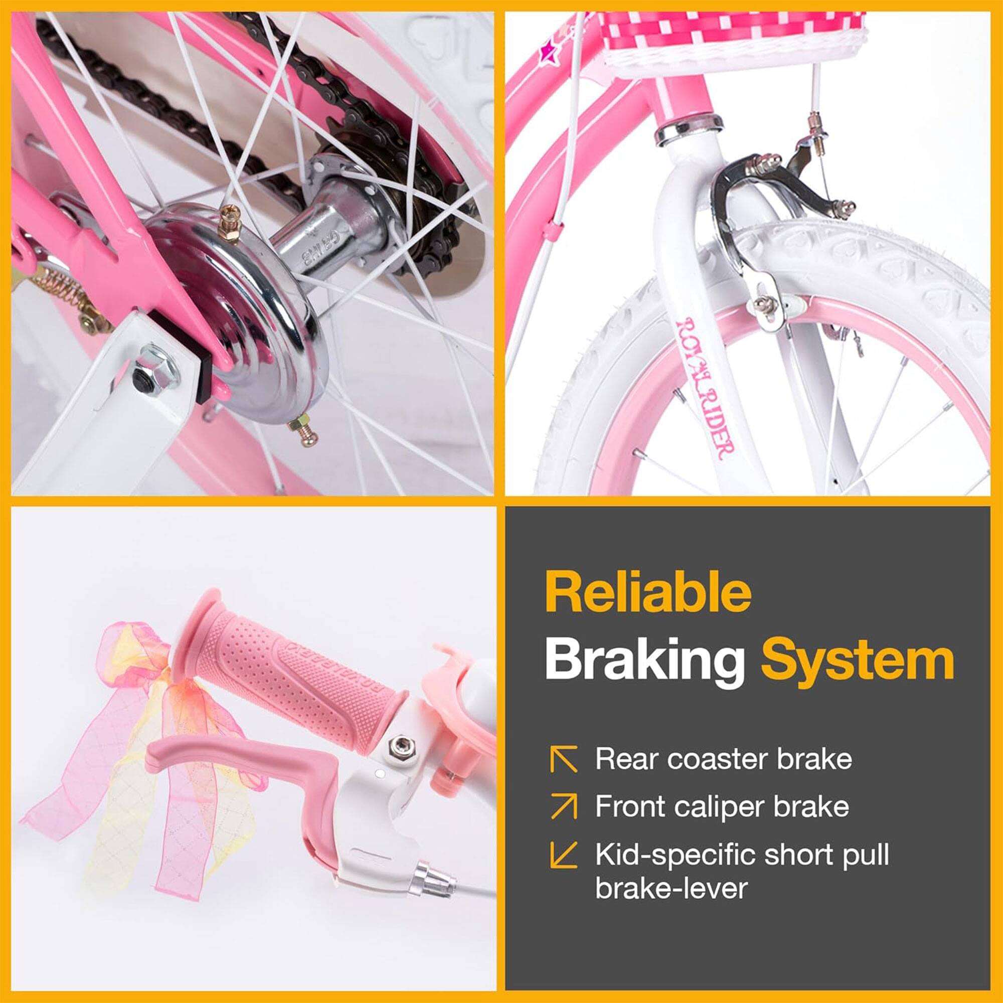 15 EW ROY A ALRIDER Reliable Braking System Rear coaster brake Front caliper brake Kid-specific short pull brake-lever