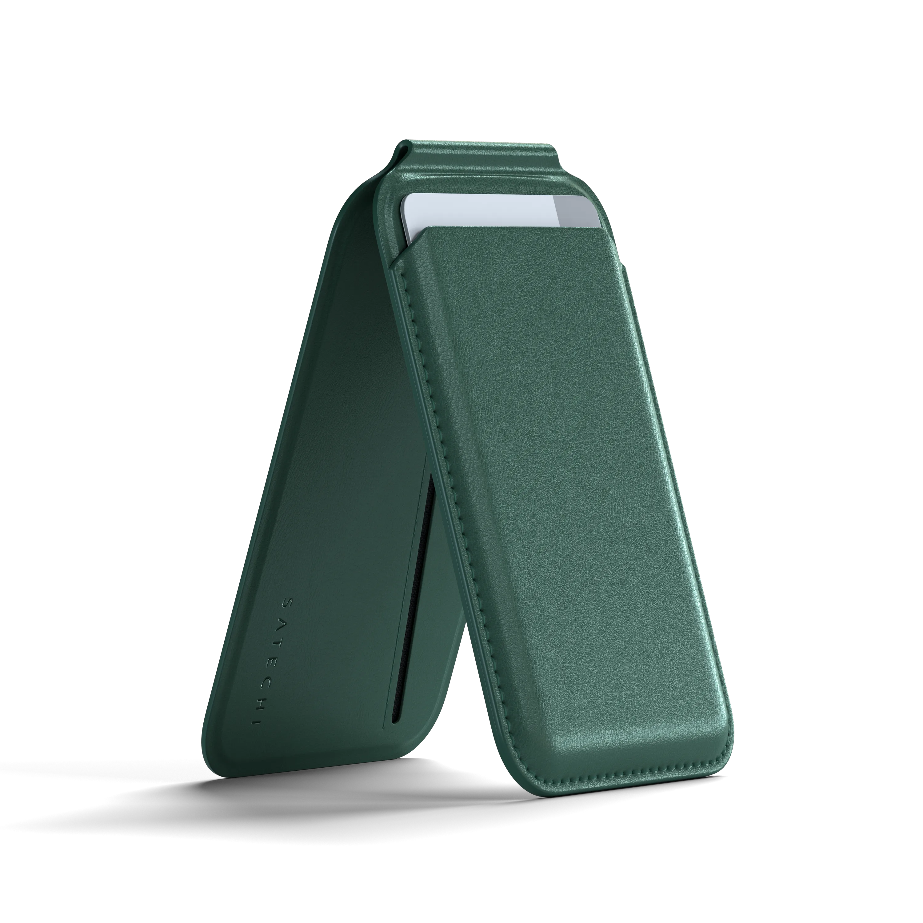 Satechi - Magnetic MagSafe Wallet - Double Flap Stand, 4 Card Slots, NFC Pass-Through, for iPhone 18 Pro/17/16/15/14 - Forest Green