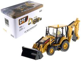 CAT Caterpillar 420F2 IT Backhoe Loader with Operator "High Line Series" 1/50 Diecast Model by Diecast Masters - Yellow