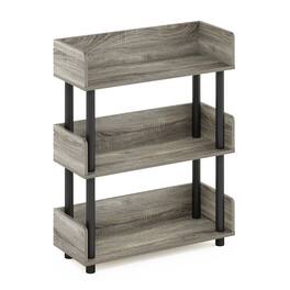 Furinno - Turn-N-Tube 3-Tier Freestanding Multipurposes Display Rack, Bookshelf, French Oak/Black - French Oak/Black