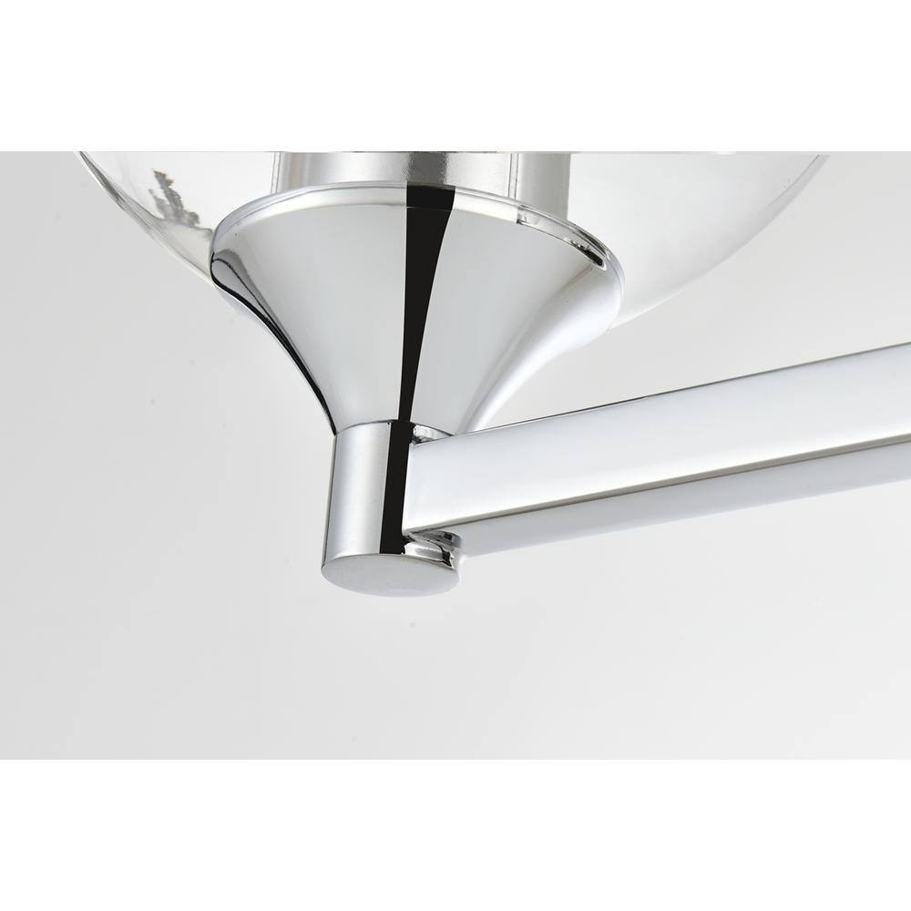 Alt View 2. Living District - Foster 2 light Chrome and Clear Bath Sconce - Chrome And Clear.