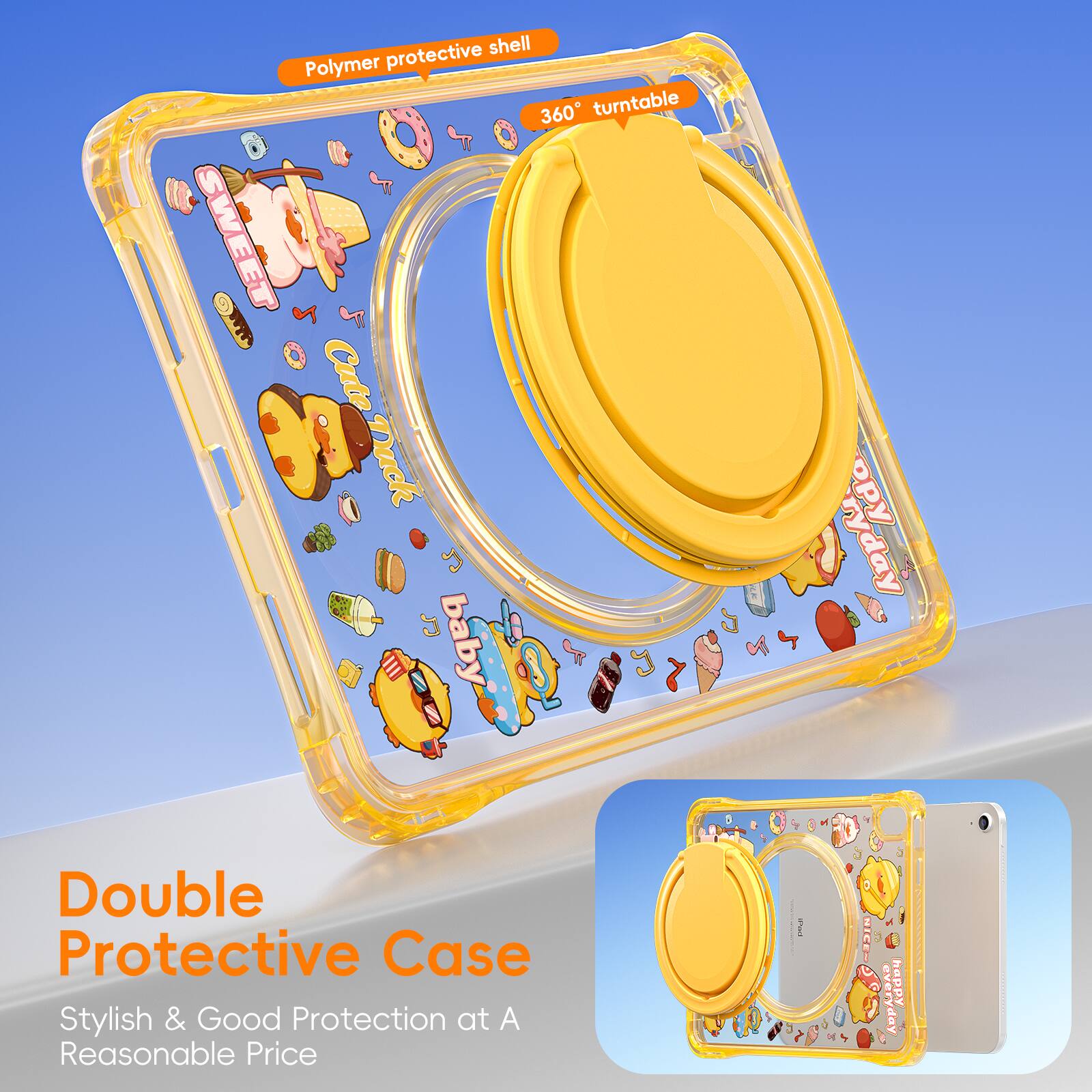 Polymer protective shell  
360° turntable  

Double Protective Case  
Stylish & Good Protection at A Reasonable Price