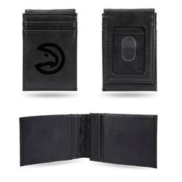 Rico Industries - Atlanta Hawks NBA Laser Engraved Black Front Pocket Wallet/Money Clip - Multi