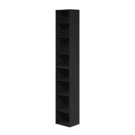 FurniFact - Engineered Wood Bookcase with Open Shelving for Living Room Storage - Blackwood