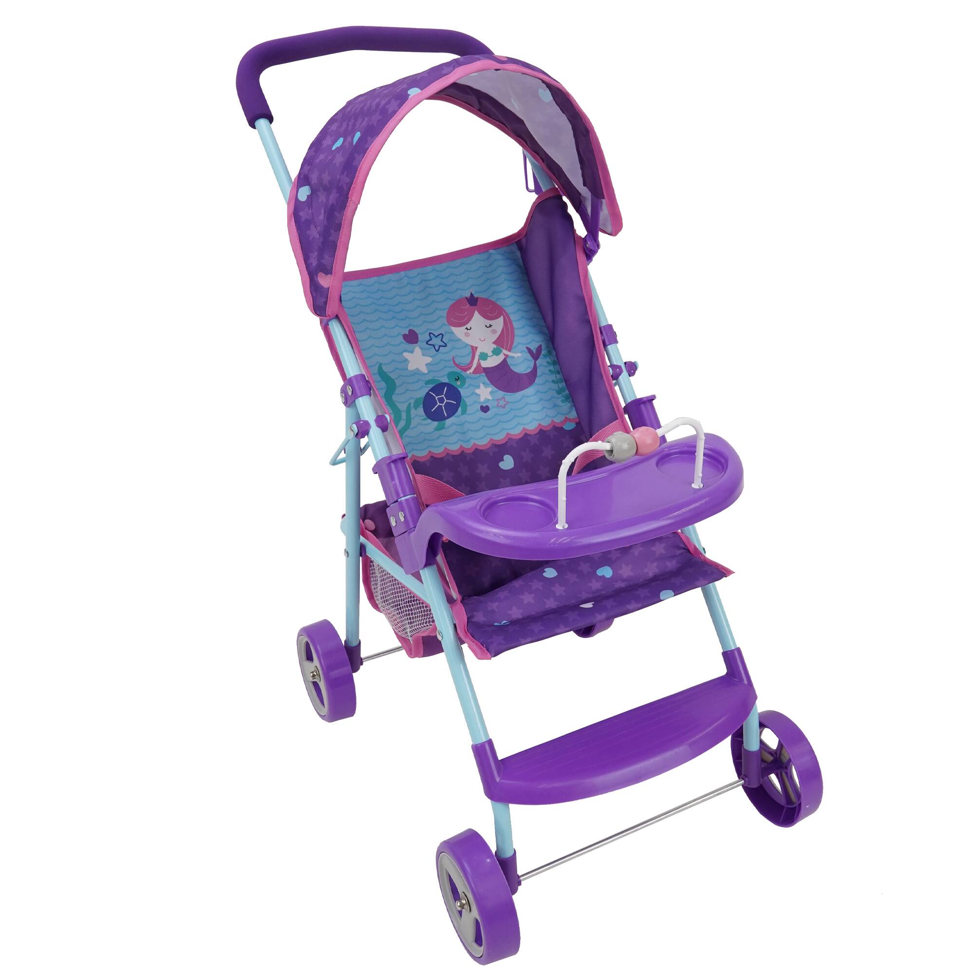 Left. 509 Crew - 509: Mermaid Doll Stroller W/ Canopy & Cup Holder.