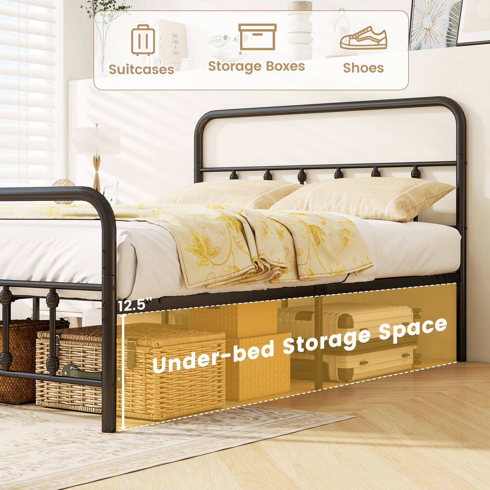ON UINE 10 Suitcases Storage Boxes Shoes 12.5" Storage Space Under-bed