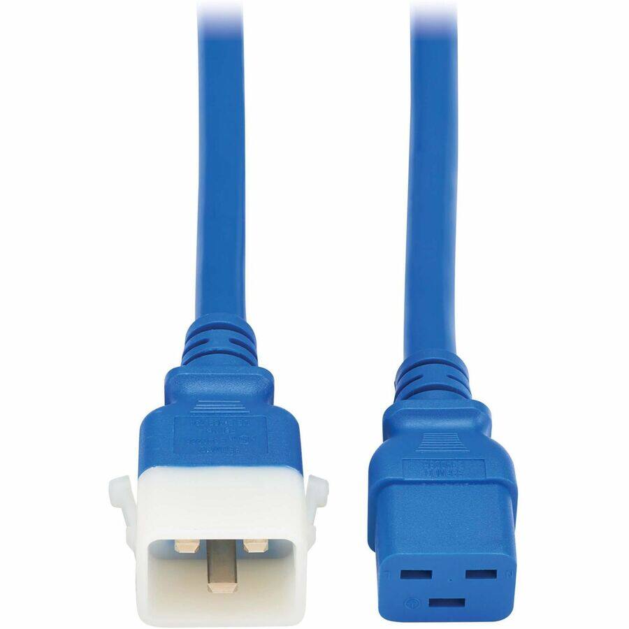 Alt View 5. Tripp Lite - PDU POWER CORDS C19 P-LOCK C20 HEAVY-DUTY 20A 12AWG 4FT BLUE 6PACK - Blue.