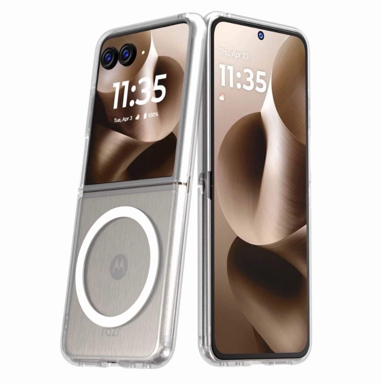 RomeTech - Hybrid Case with TPU Border for Motorola Razr+ (2025) - Matte - Clear