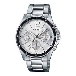 Casio - Men’s Dial Analog Watch with Stainless Steel Bracelet - MTP-1374D-7AV - Silver