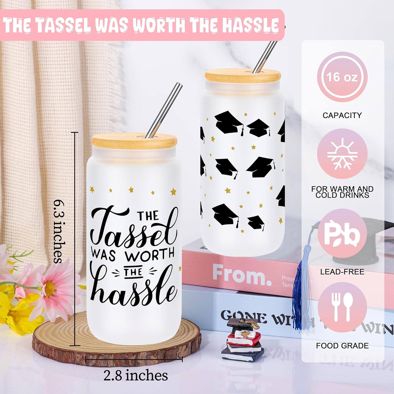 The Tassel Was Worth the Hassle

- 16 oz Capacity
- For Warm and Cold Drinks
- Lead-Free
- Food Grade

6.3 inches
2.8 inches