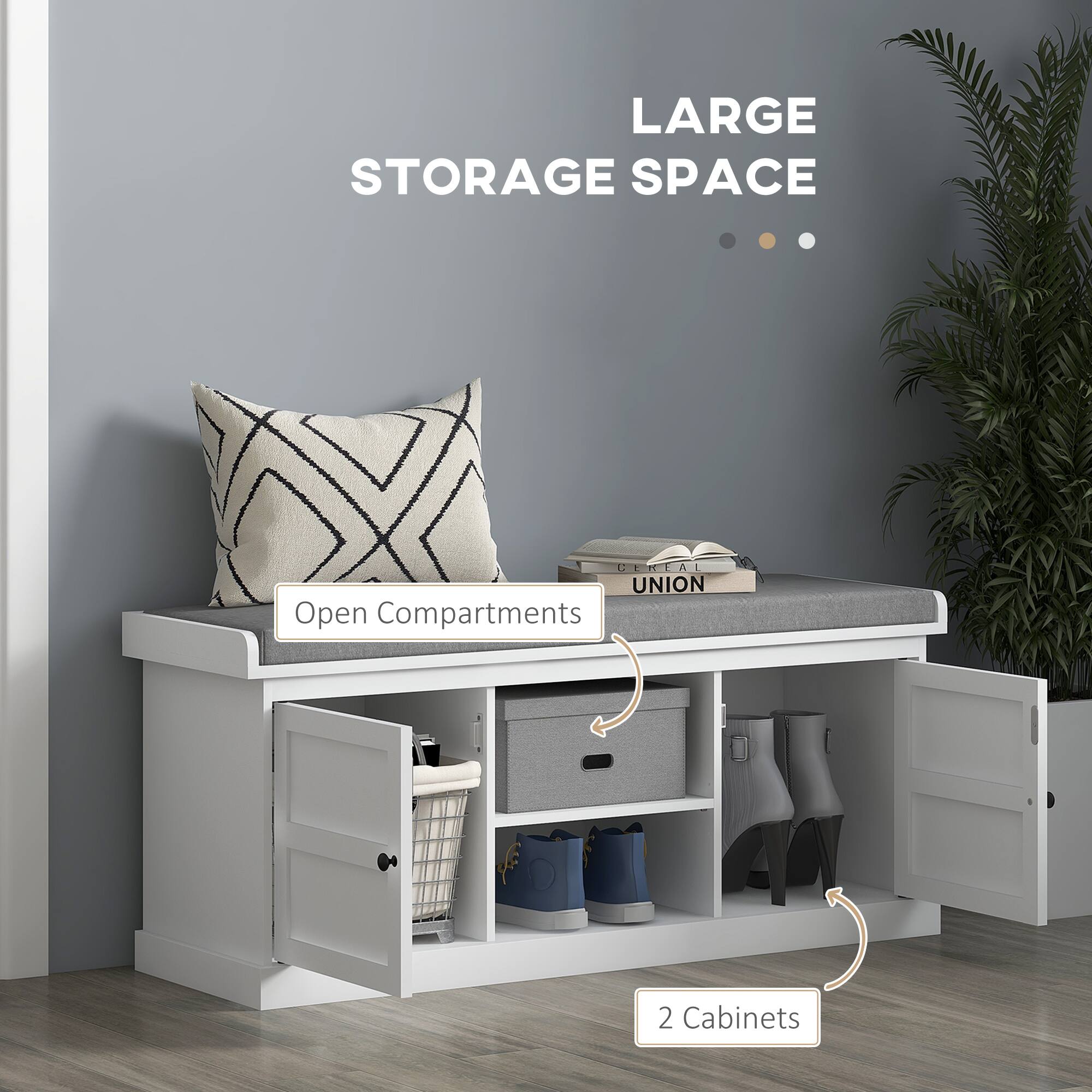 LARGE STORAGE SPACE
Open Compartments
2 Cabinets