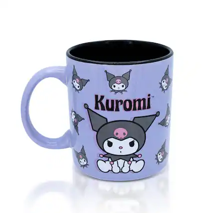 Front. Silver Buffalo - Sanrio Kuromi Purple Ceramic Mug | Holds 20 Ounces - Purple.