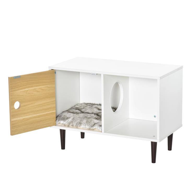 Alt View 8. PULUZ - Wooden Cat House with Soft Cushion, Elevated Pet House.