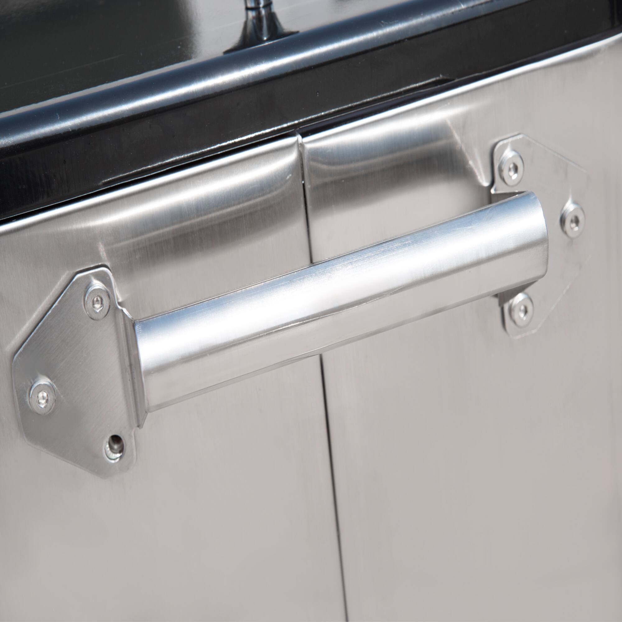 Alt View 8. Outsunny - QT Rolling Cooling Bins Ice Chest on Wheels Outdoor Stand Up Drink Cooler Cart for Party - Silver.