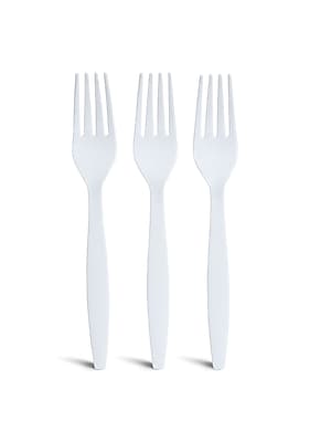 Alt View 1. Perk - Plastic Fork, Heavy-Weight, 100/Pack - White.