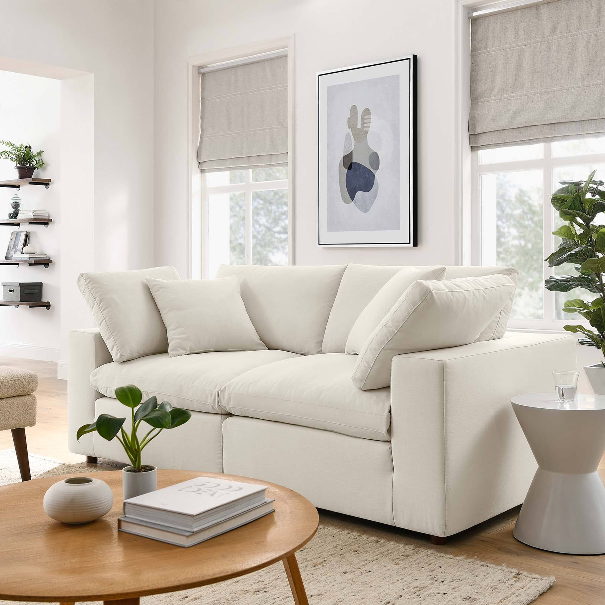 Alt View 7. Modway - Commix 2 Piece Down Filled Overstuffed Sectional Sofa Set by Modway - Light Beige.