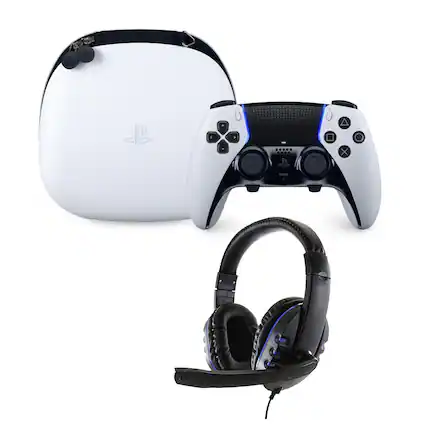 Front. Sony - DualSense Edge Controller with Universal Headset - White.