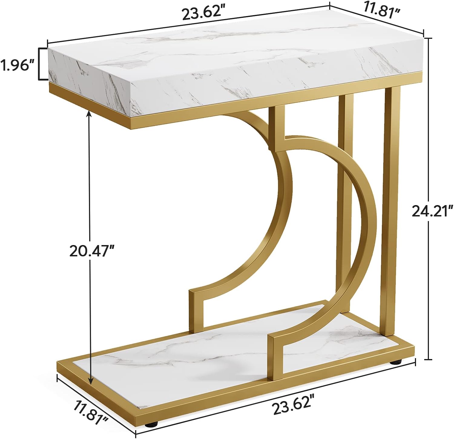 Tribesigns Modern End Table with Easy Clean Surface and Faux Marble Top ...