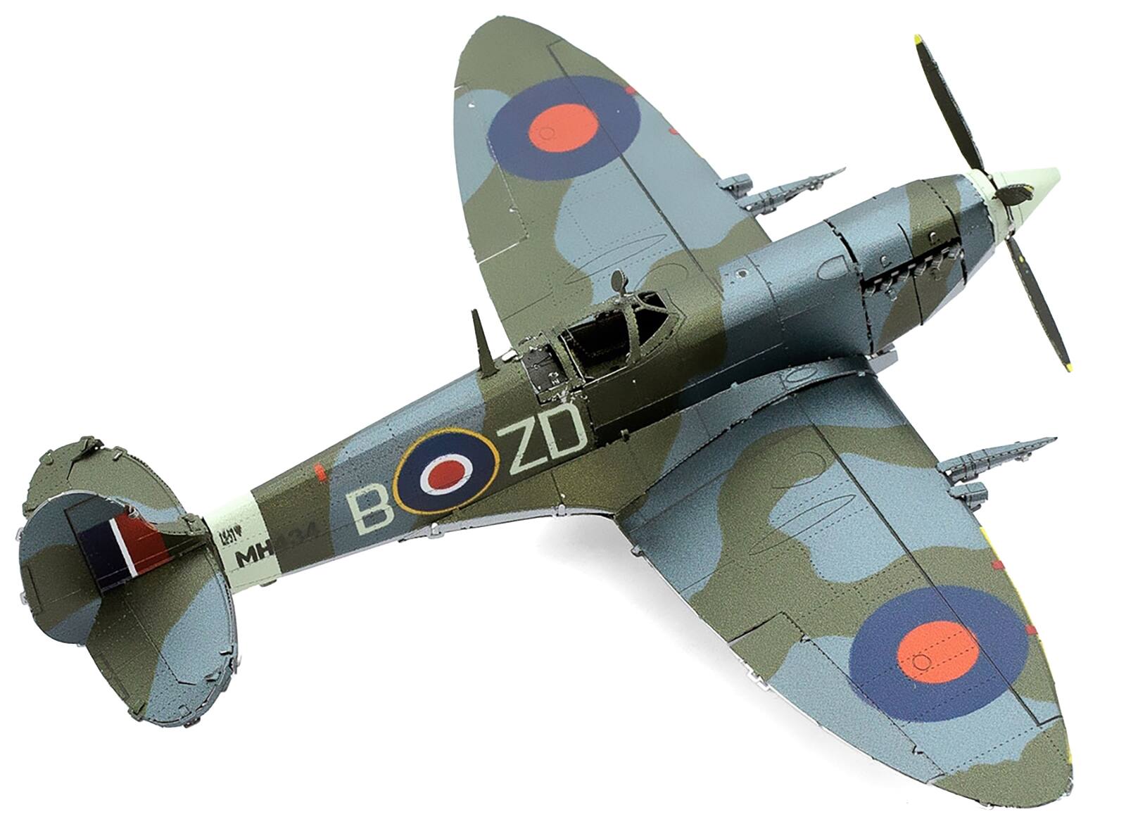 Back. Metal Earth - Model Kit Supermarine Spitfire Fighter Aircraft British Royal Air Force (Moderate Difficulty) Steel Model by Metal Earth - Multicolor.