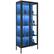 Front. VEVOR - Display Cabinet with Glass Door, 66 in Tall 4-Tier Lighted Display Case with 3 Color Lights, Metal Storage Cabinet - Black.