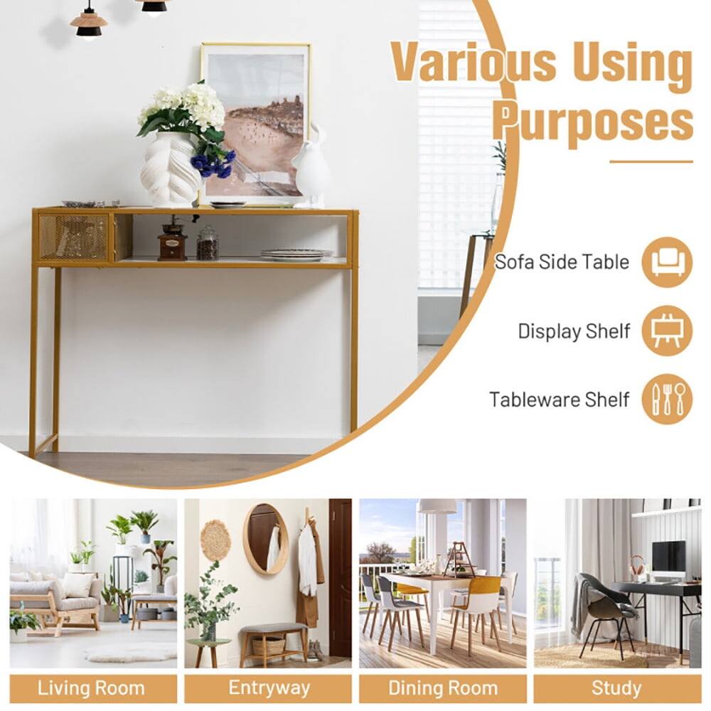 Various Using Purposes  
- Sofa Side Table  
- Display Shelf  
- Tableware Shelf  
- Living Room  
- Entryway  
- Dining Room  
- Study