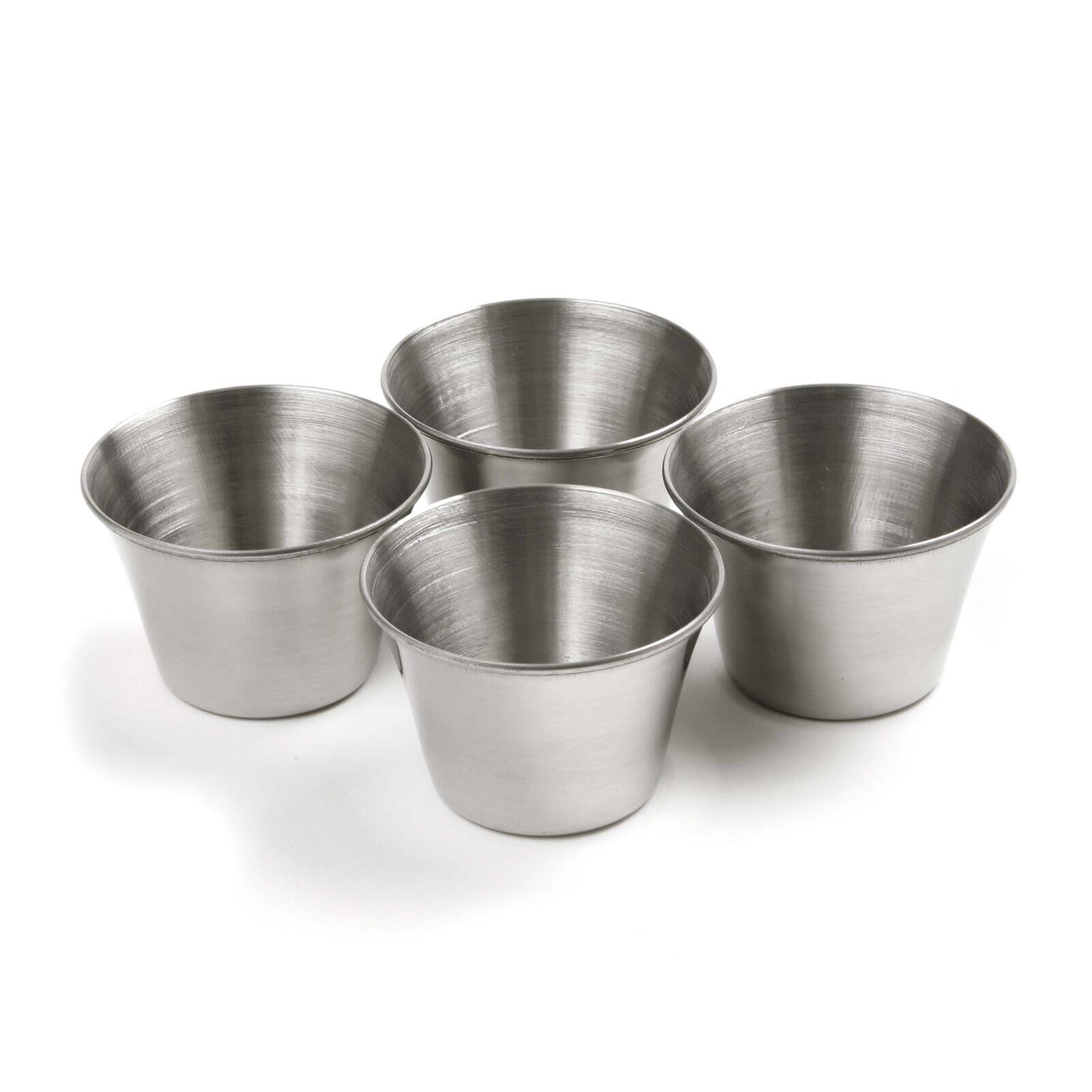 Front. Norpro - Stainless Steel Butter and Sauce Cups, Set of 4 - White.