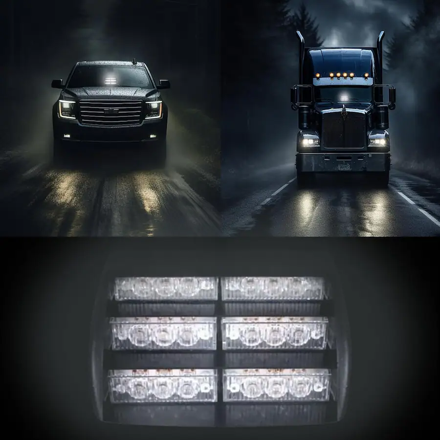HQRP 18 LED Emergency Strobe Warning Light DC 12 V Plug In Windshield ...