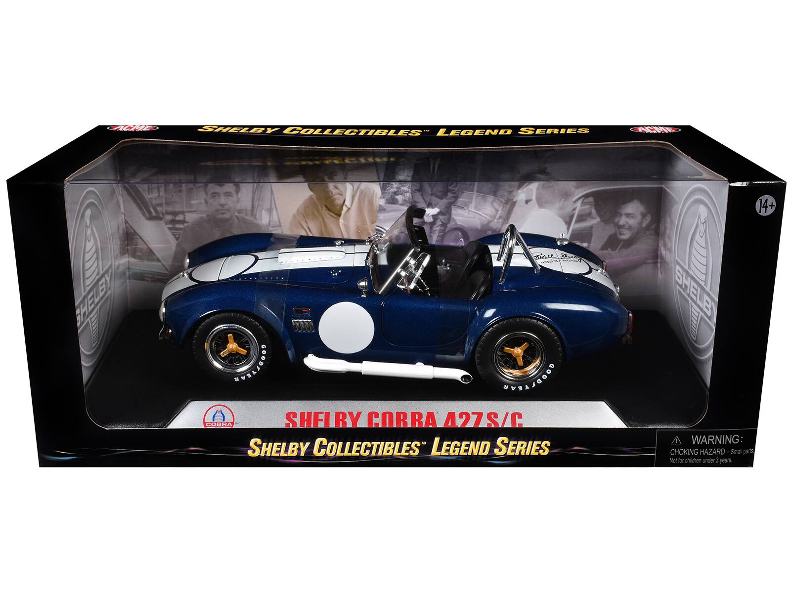 CARGO SHELBY COLLECTIBLES SERIES LEGEND  
14+  
SHELBY  
USA WORK ITATI GOODSYSAN DODPLEY'S COBRA SHELBY CORRA 427S/C SHELBY COLLECTIBLES" LEGEND SERIES  
SHELBY WARNING CHOKING HAZARD-Small parts Not for children under 3 years.