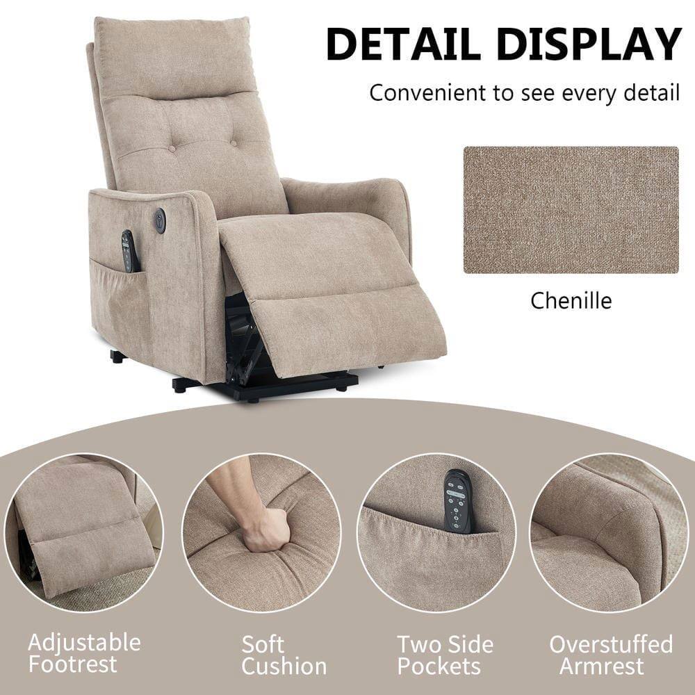DETAIL DISPLAY  
Convenient to see every detail  

Chenille  

Adjustable Footrest  
Soft Cushion  
Two Side Pockets  
Overstuffed Armrest