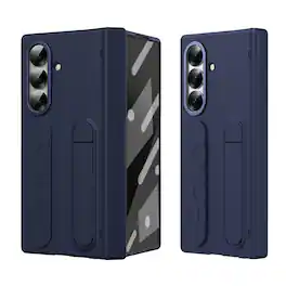 Dteck - Full Body Case for Samsung Galaxy Z Fold7,Shockproof Slim Stand Cover with Hinge Protection,Built-in Screen Protector - Blue