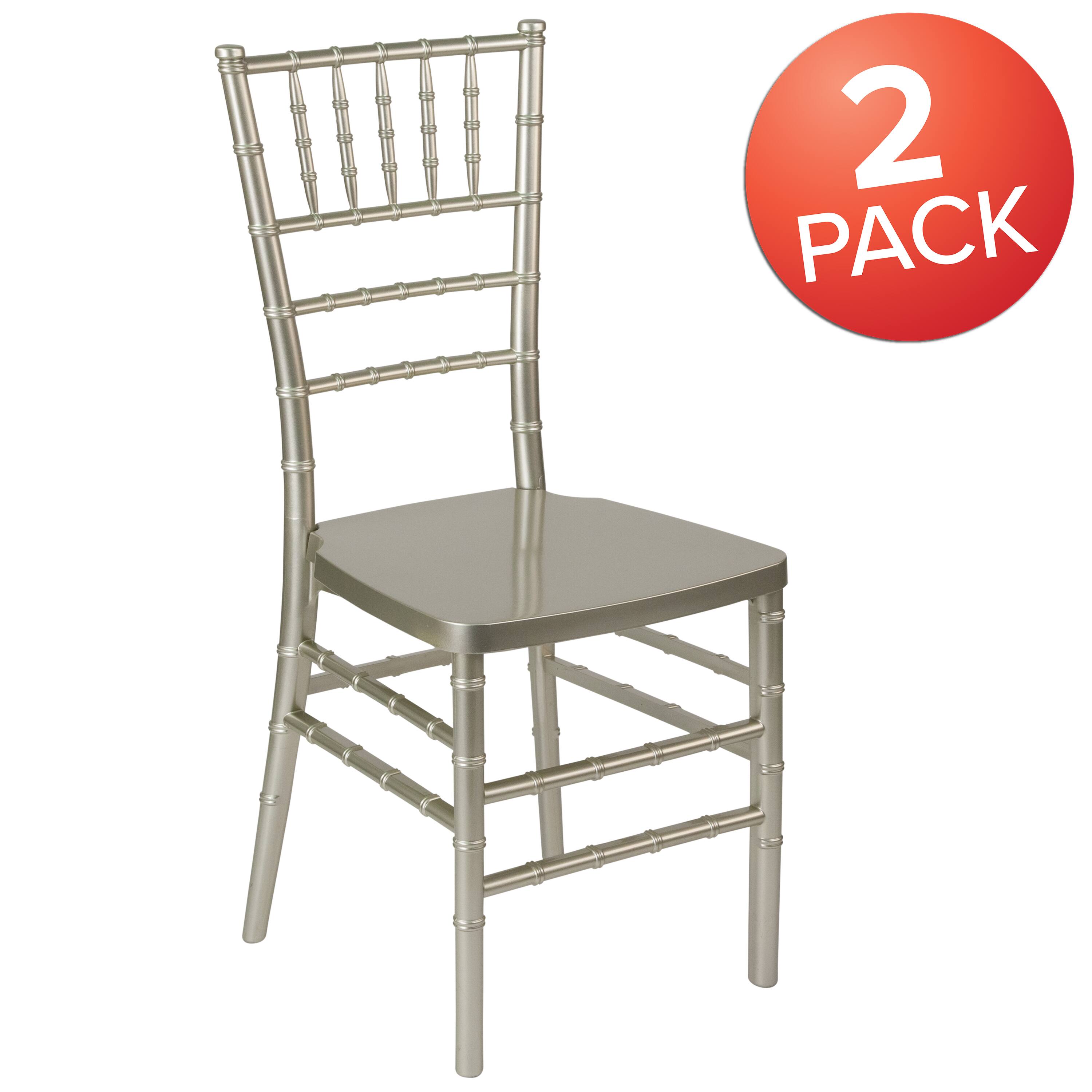 Alt View 1. Emma + Oliver - 2 Pack PREMIUM Resin Stacking Chiavari Chair - Champagne.