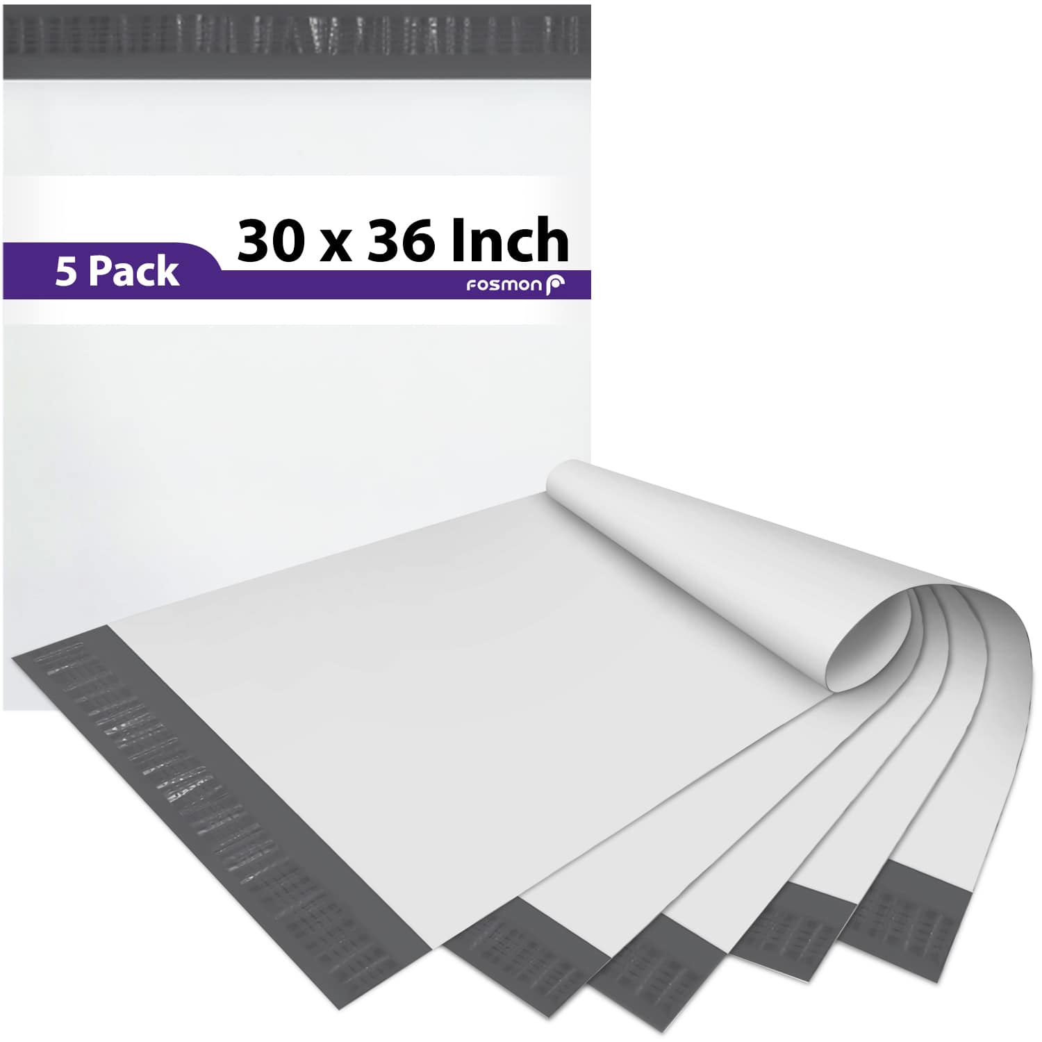 "Fosmon - 30"" x 36"", Large Self-Seal Tear-Proof Polyethylene Mailers - 5 Pack - Silver" price history on PriceWatchPro