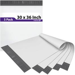 Fosmon - 30" x 36", Large Self-Seal Tear-Proof Polyethylene Mailers - 5 Pack - Silver