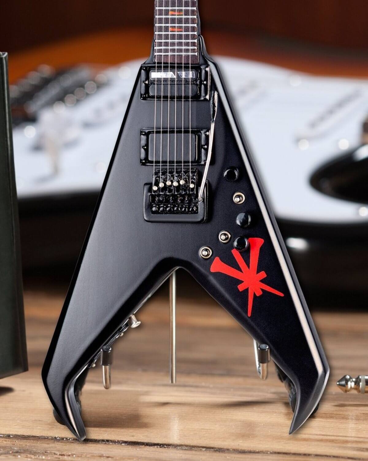 Alt View 3. Axe Heaven - Kerry King - Axe Heaven Kerry King Dean USA V Limited Edition Custom Mini Guitar Replica Collectible - Collectibles - Multicolor.
